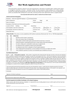 Hot Works Permit - University of Houston