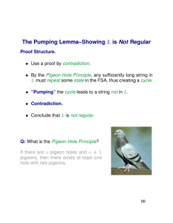 The Pumping Lemma&ndash;Showing L is Not Regular