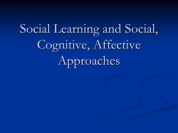 Social Learning and Social Cognitive Affective Approaches
