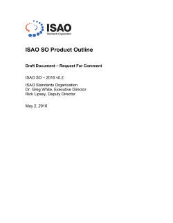 ISAO SO Product Outline - ISAO Standards Organization