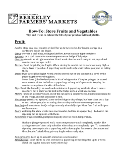 HowTo: Store Fruits and Vegetables - My Plastic