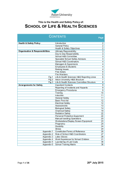 Health and Safety Planning Document