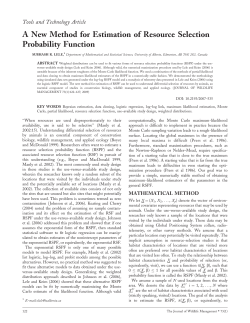 A New Method for Estimation of Resource Selection Probability