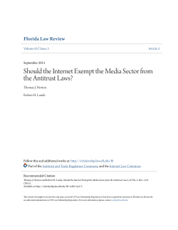 Should the Internet Exempt the Media Sector from the Antitrust Laws?