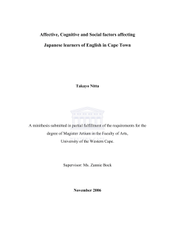Affective, Cognitive and Social factors affecting