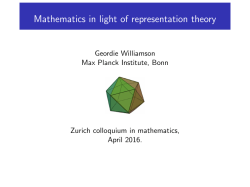 Mathematics in light of representation theory