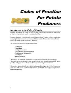 Codes of Practice For Potato Producers