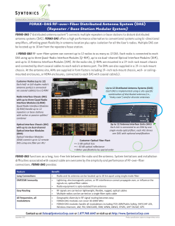 FORAX-DAS RF-over-Fiber Distributed Antenna System (DAS