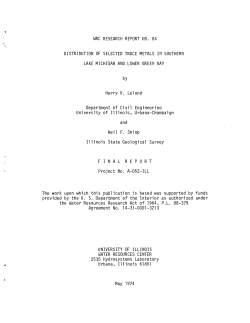 Distribution of Selected Trace Metals in Southern Lake Michigan