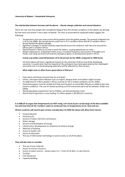 Humans and the Planet - UNIMAK - the University of Makeni, Sierra