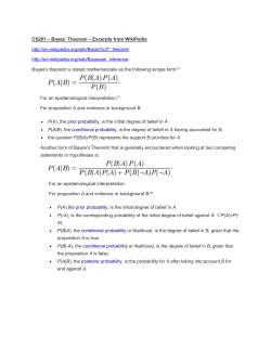 Notes on Bayes` Theorem