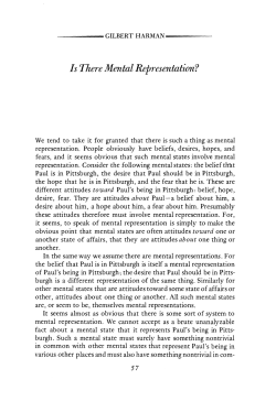 Is There Mental Representation?