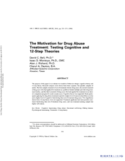The Motivation for Drug Abuse Treatment
