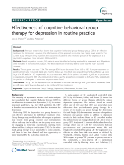 Effectiveness of cognitive behavioral group therapy for depression in