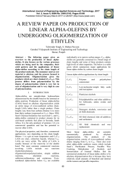 a review paper on production of linear alpha-olefins by