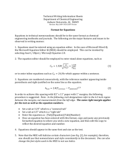 Attachment 3 * Comments about Equations