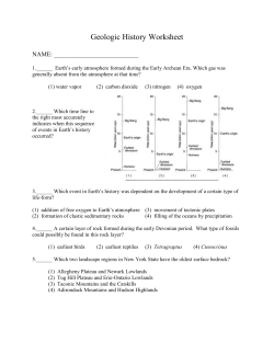 Geologic History Worksheet NAME: 1.______ Earth`s early