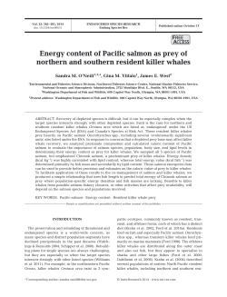 Energy content of Pacific salmon as prey of