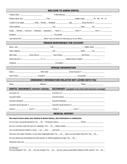 ARBOR DENTAL HEALTH HISTORY AND REGISTRATION