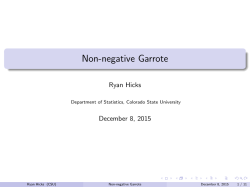 Non-negative Garrote - Colorado State University`s Department of