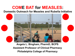 COME BAT for MEASLES - Measles and Rubella Initiative