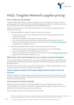 FAQs: Tungsten Network supplier pricing