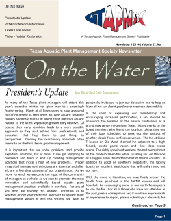 Texas Aquatic Plant Management Society Newsletter