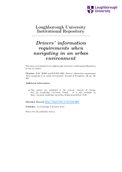 Drivers` information requirements when navigating in an urban