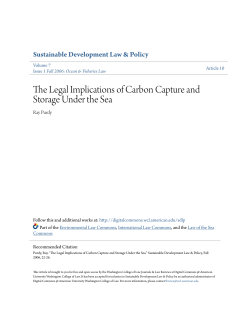 The Legal Implications of Carbon Capture and Storage Under the Sea