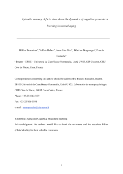 Cognitive procedural learning in aging