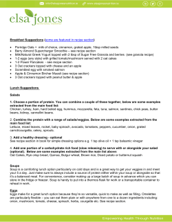 Meal Suggestions of the 10 Day Sugar