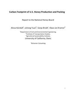 Carbon Footprint of US Honey Production and Packing