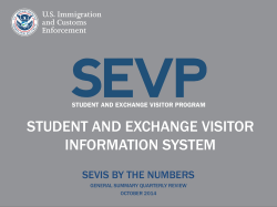 SEVIS By the Numbers - Washington International Education