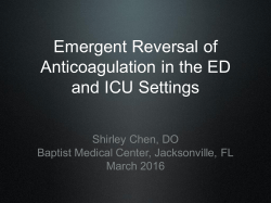 Emergent Reversal of Anticoagulation in the ED and ICU Settings
