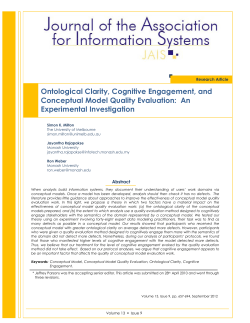 Ontological Clarity, Cognitive Engagement, and Conceptual Model