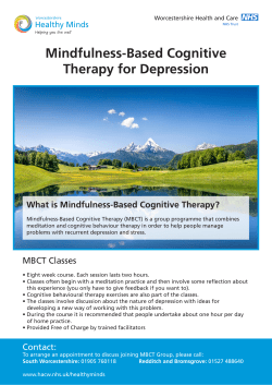 Mindfulness-Based Cognitive Therapy for Depression