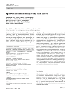 Spectrum of combined respiratory chain defects - PuSH