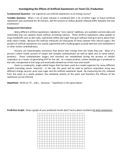 Investigating the Effects of Artificial Sweeteners on Yeast CO2