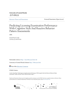 Predicting Licensing Examination Performance With Cognitive Style