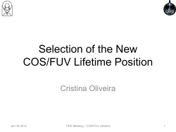 Selection of the New COS/FUB Lifetime Position