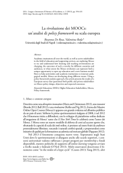 La rivoluzione dei MOOCs: un`analisi di policy framework su scala
