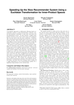 Speeding Up the Xbox Recommender System Using a