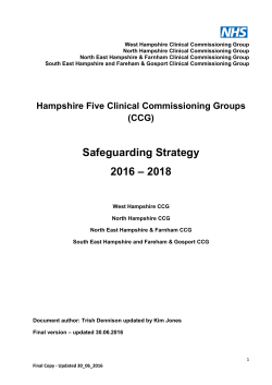 Safeguarding Strategy 2016 – 2018