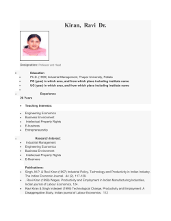 Kiran Ravi - Thapar University