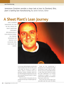 A Sheet Plant`s Lean Journey