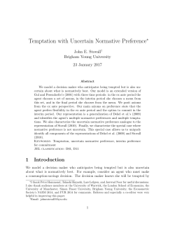 Temptation with Uncertain Normative Preference