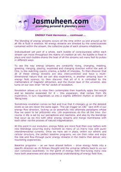 1 ENERGY Field Harmonics &hellip; continued &hellip; The