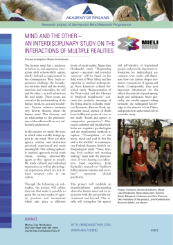 MIND AND THE OTHER &ndash; AN INTERDISCIPLINARY STUDY ON