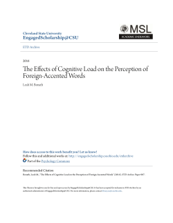 The Effects of Cognitive Load on the Perception of Foreign