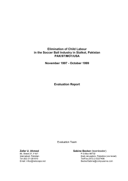 Elimination of Child Labour in the Soccer Ball Industry in